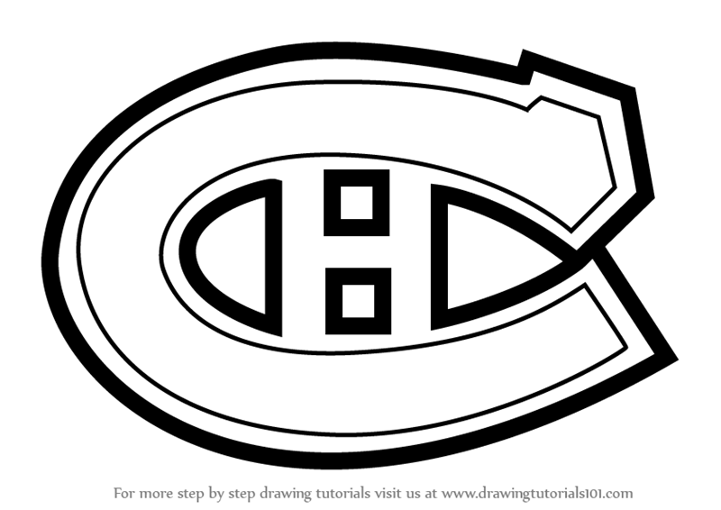 Canadiens Logo - Learn How to Draw Montreal Canadiens Logo (NHL) Step by Step ...