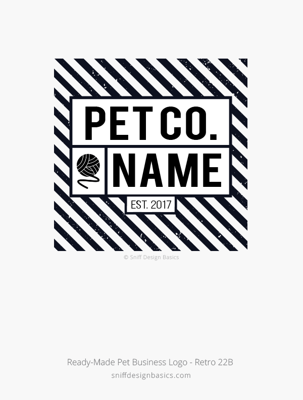 Black Business Logo - Ready Made Pet Business Logo – Retro 22 | Sniff Design® Basics ...