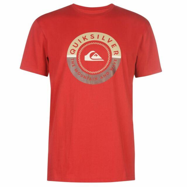 Wave and Red Mountain Logo - Quiksilver Moonrise Mountain and thew Wave T-Shirt Mens Red Tee ...