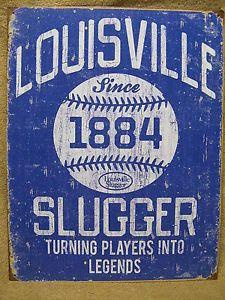 Louisville Slugger Bat Logo - Louisville Slugger Bat Tin Metal Sign Baseball Sports Vintage Look ...