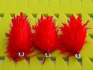 Red Blobs Logo - NEW T15 INTENSE NEON BLOOD RED BLOBS TROUT FLIES & LURES | eBay