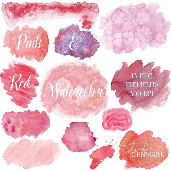 Red Blobs Logo - Red & Pink Watercolor Clipart Rose Watercolor Clip Art PNG | Etsy