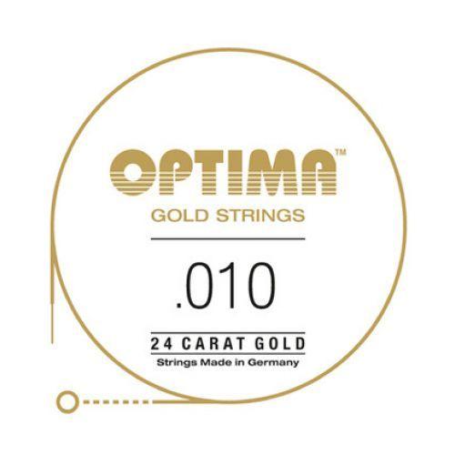 Gold Strings Logo - Optima GPS010 24K Gold Plated .010, Single String Guitar Single strings