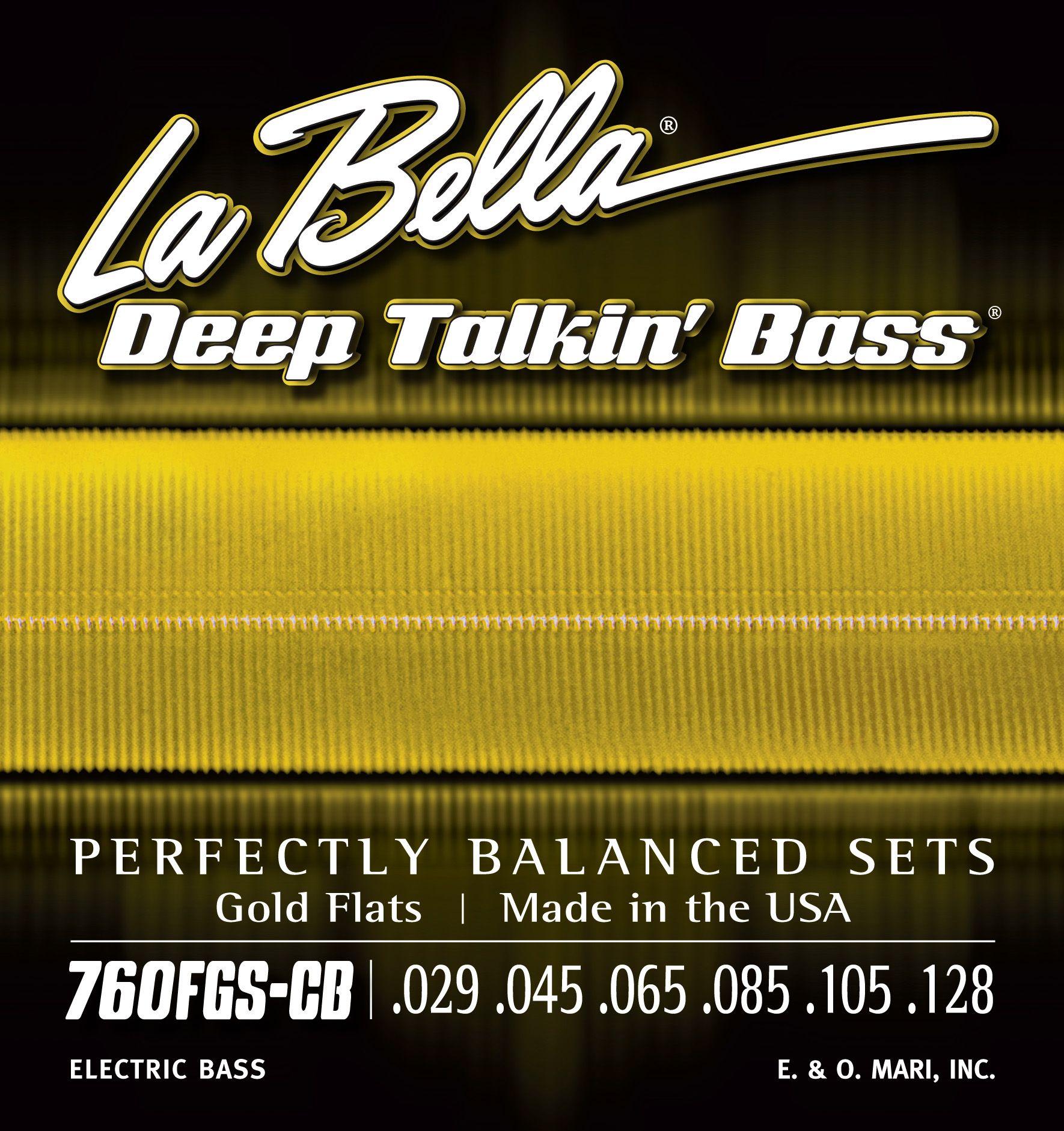 Gold Strings Logo - 760FGS-CB Deep Talkin' Bass Gold Flats - 6-String | La Bella Strings