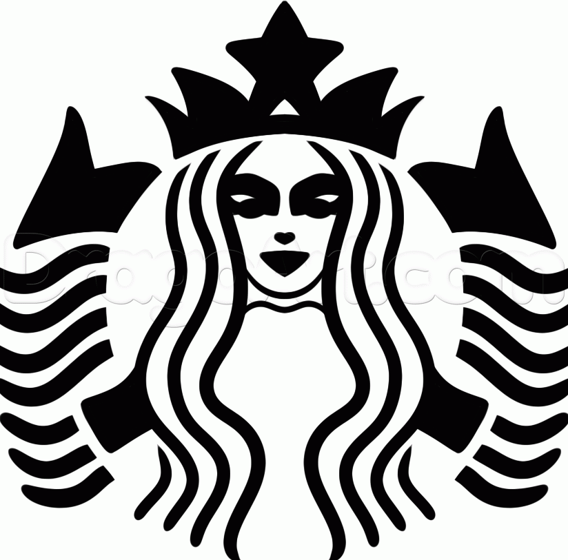 Starbucks Siren Logo - How to Draw the Starbucks Logo, Step by Step, Symbols, Pop Culture ...