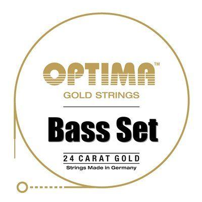 Gold Strings Logo - Optima 24K Gold Plated Electric Guitar Strings, Bass Set