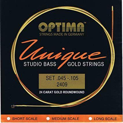 Gold Strings Logo - Optima 24 K Gold Plated 'Unique Series' Studio Bass