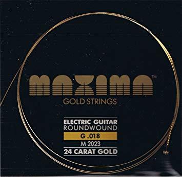Gold Strings Logo - Optima Maxima Electric Gold .018 2 Single Strings