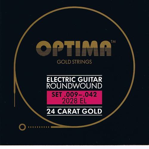Gold Strings Logo - Optima Maxima 24K Gold Electric Strings 9 42