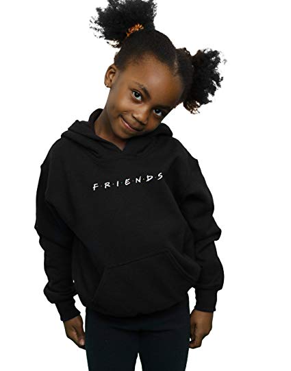 Friends Girls Logo - Absolute Cult Friends Girls Text Logo Hoodie: Amazon.co.uk: Clothing