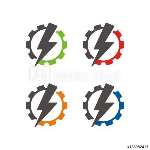 Orange Lightning Bolt Logo - Lightning bolt logo design template vector illustration this