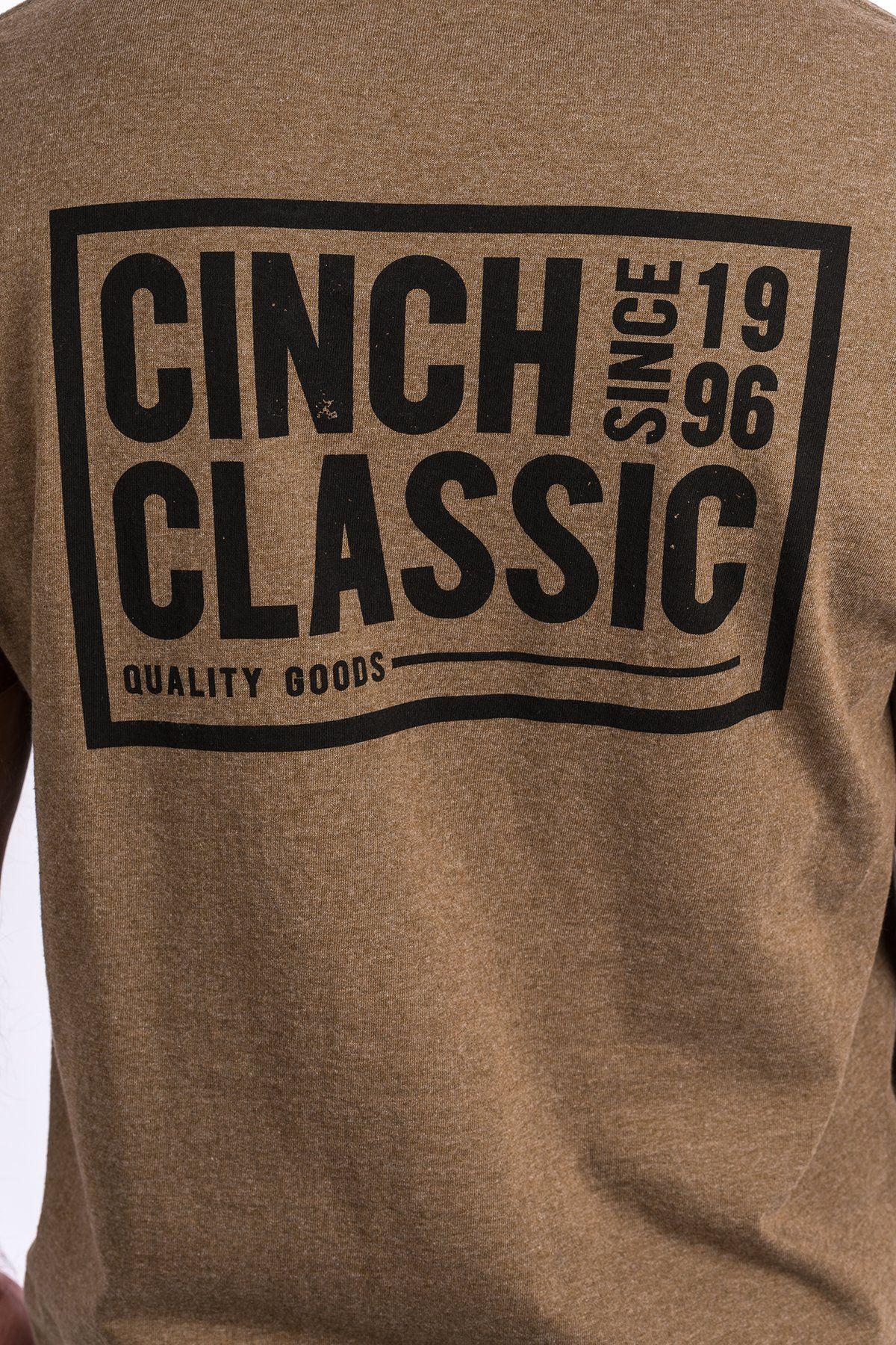 Classic Brown Logo - CINCH Jeans | Men's Classic Crew Neck Logo Tee - Brown Heather