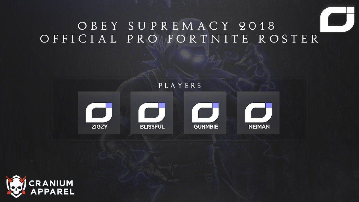 Obey Supremacy Logo - Please give a warm welcome to our Pro Fortnite Team. @zig7y ...