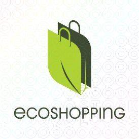 Green Shopping Logo - Ecoshopping logo Simple green logo featuring the shopping bag in