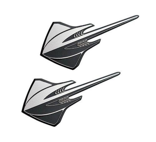 Chevy Stingray Logo - Amazon.com: 2x (pair/set) Silver Black STINGRAY Real Aluminum Auto ...