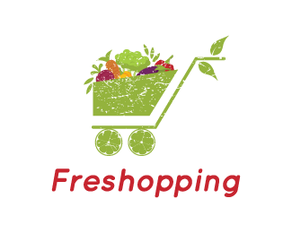 Green Shopping Logo - Fresh green shopping cart Designed