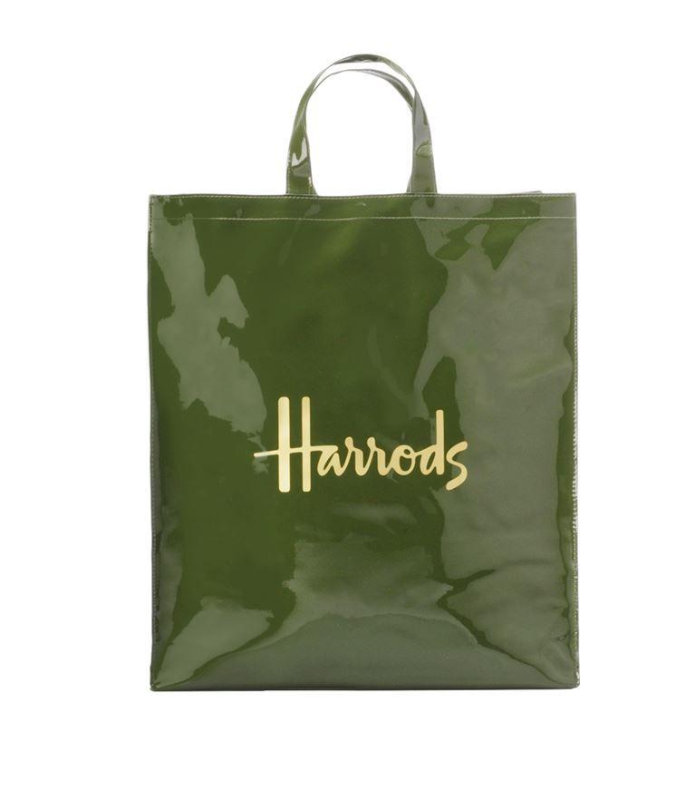 Green Shopping Logo - Harrods Signature Logo Large Shopper Bag