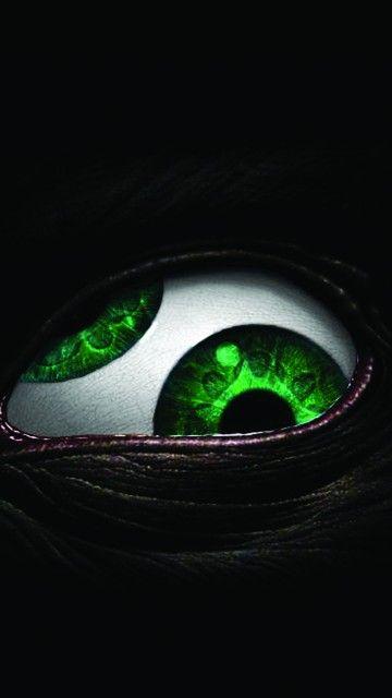 Scary Black and Green Logo - Scary Green Black Eye Android Wallpaper free download