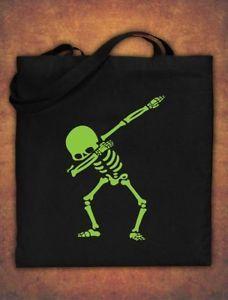Scary Black and Green Logo - Skeleton Dab Halloween Skull Scary Costume Spooky kids Tote Bag