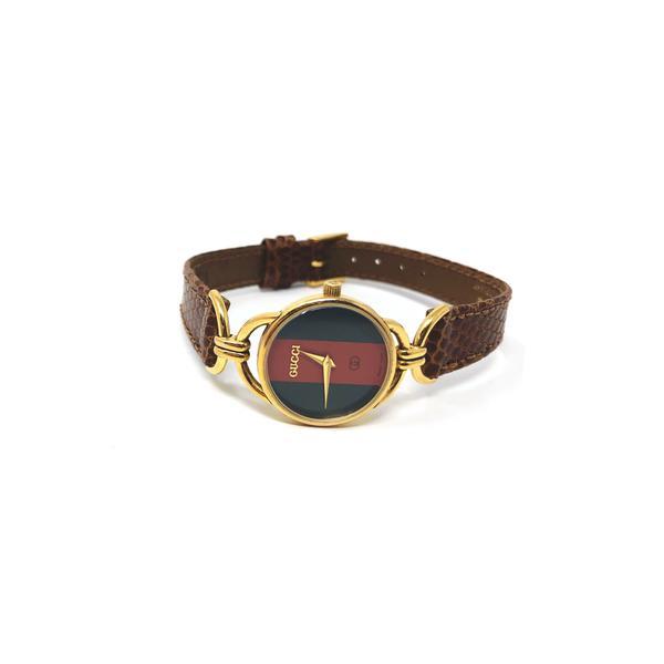 Classic Brown Logo - Gucci Classic Brown Lizard Stamped Logo Watch – Treasures of NYC