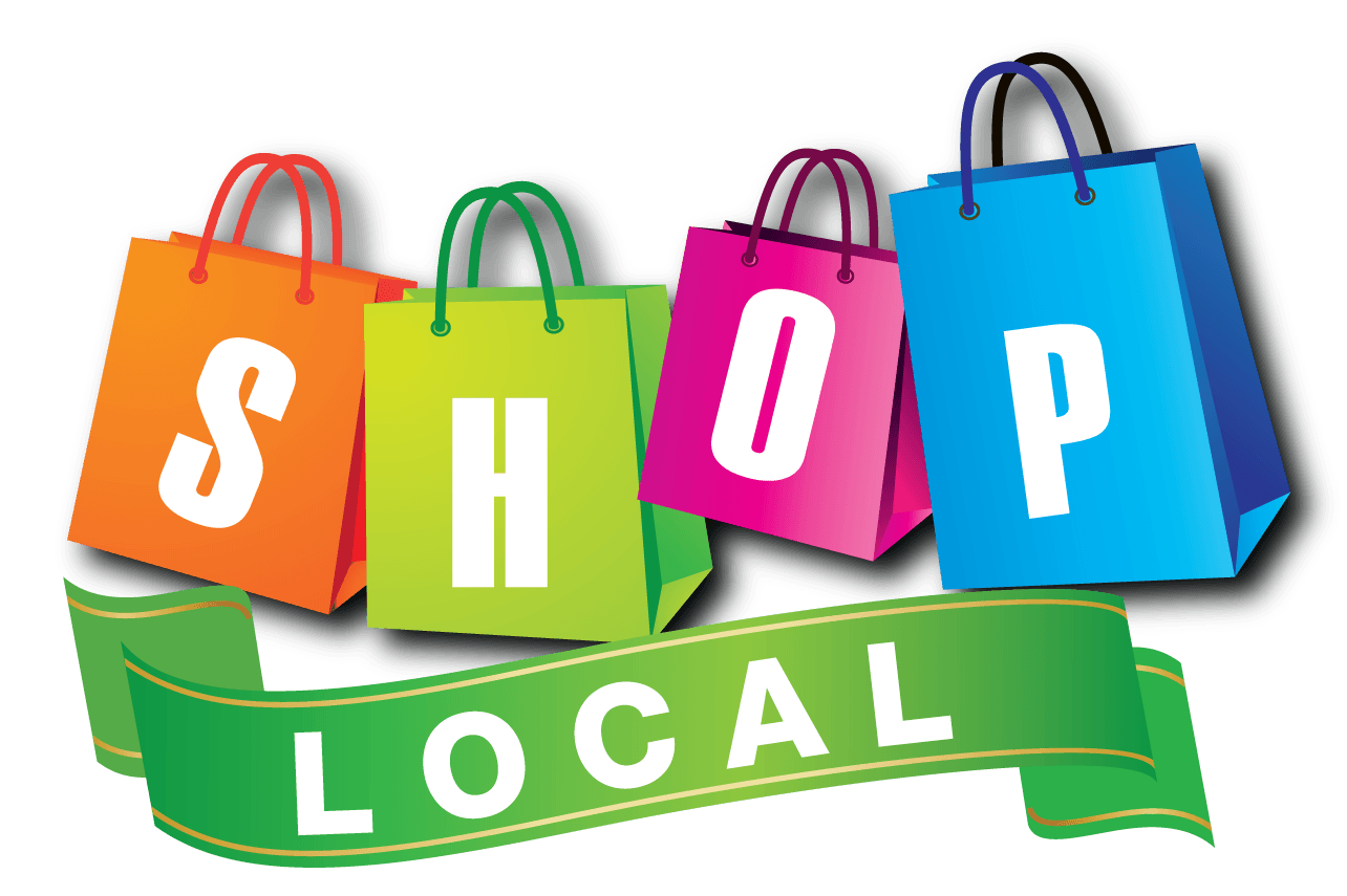 Green Shopping Logo - Shop Local. Music Planet Radio