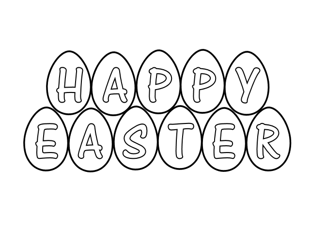 Happy Easter Black and White Logo - Free Easter Black And White Clipart