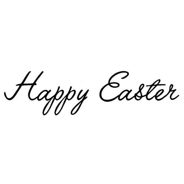 Happy Easter Black and White Logo - 9007 - Cursive Happy Easter Rubber Stamp - Sku: C430 | Crafts ...