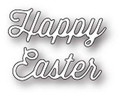 Happy Easter Black and White Logo - Memory Box Easter Perky Script