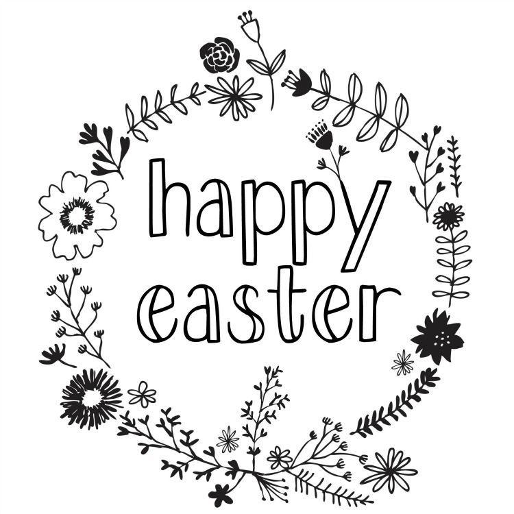 Happy Easter Black and White Logo - happy easter printable. Bloggers' Fun Family Projects. Easter
