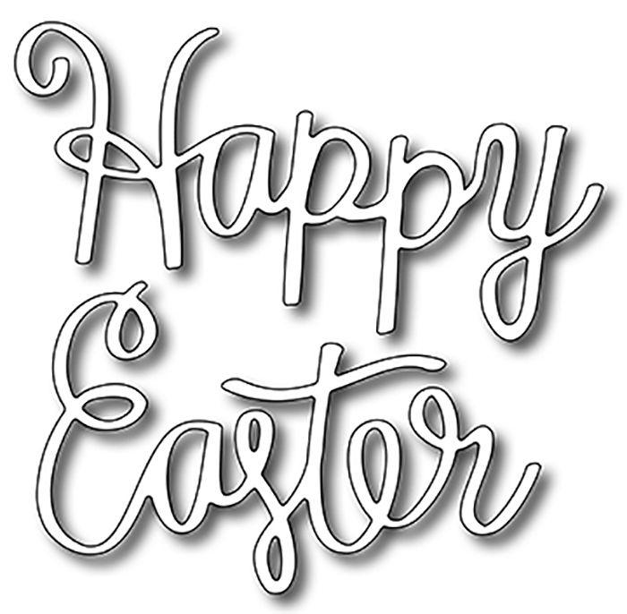 Happy Easter Black and White Logo - Frantic Stamper Precision Die - Script Happy Easter (2)