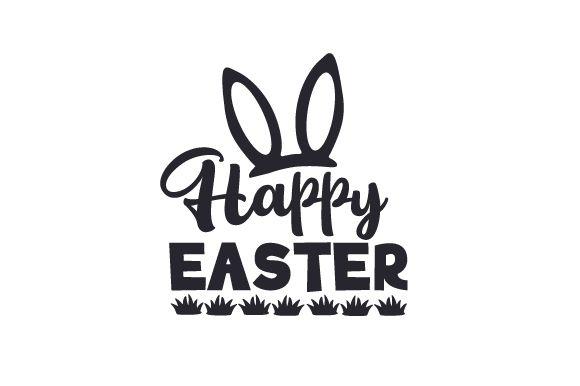 Happy Easter Black and White Logo - Happy Easter SVG Cut file by Creative Fabrica Crafts - Creative Fabrica