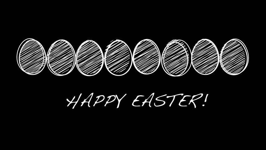 Happy Easter Black and White Logo - Happy Easter - Moving Easter Stock Footage Video (100% Royalty ...