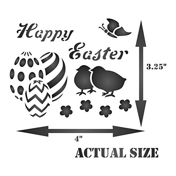 Happy Easter Black and White Logo - Amazon.com: HAPPY EASTER Stencil - (size 4