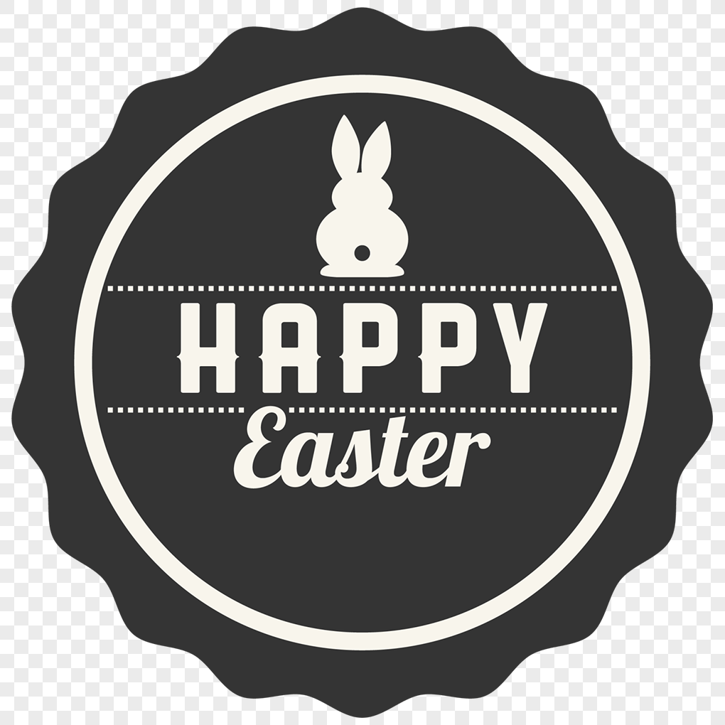 Happy Easter Black and White Logo - Happy easter white art words png image_picture free download ...