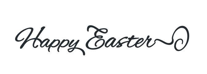 Happy Easter Black and White Logo - Happy Easter hand drawn calligraphy with egg script Stock image