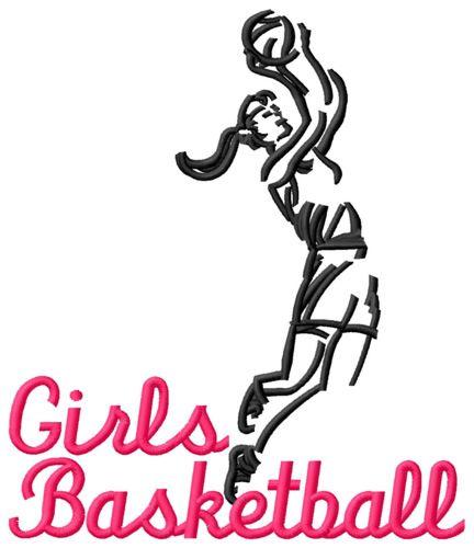 Girls Basketball Logo - Sports Embroidery Design: Girls Basketball from Grand Slam Designs