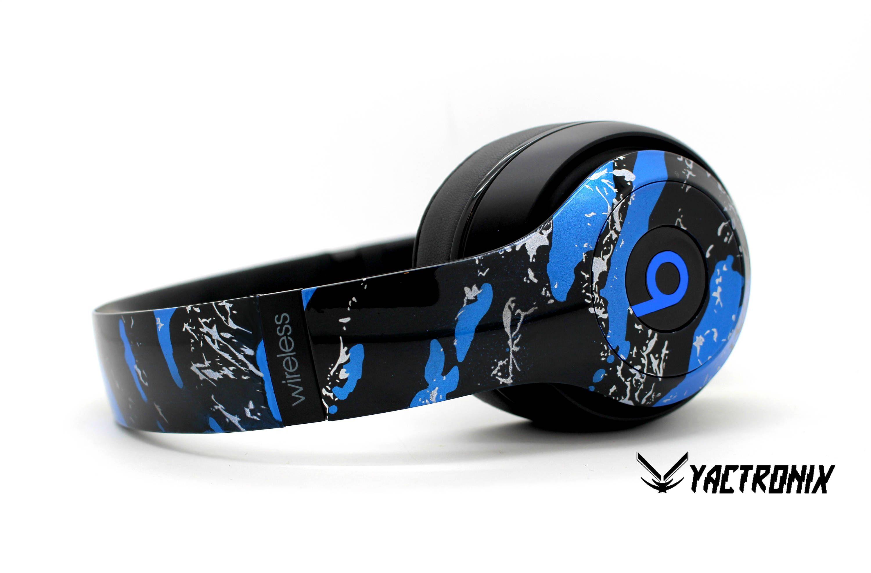 Blue Beats by Dre Logo - Custom Blue Splatter Beats By Dre Headphones Bluetooth | Etsy