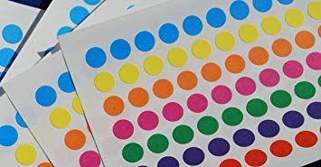 Multi Colored Dots Logo - STICKY COLOURED DOTS 8mm LABELS DOTS ROUND CIRCLES SELF ADHESIVE