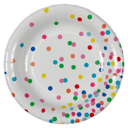 Multi Colored Dots Logo - Shop for the Multicolored Dots Round Plates By Celebrate It™ at Michaels