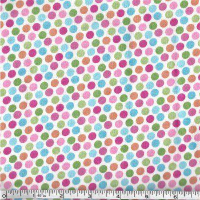 Multi Colored Dots Logo - F2126-PINK, Riley Blake, Flannel, Multi Colored Dots - 0893330021889