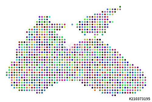 Multi Colored Dots Logo - Multicolored dot Black Sea map. Vector abstraction of Black Sea map