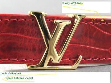 Red Lui Vittonlogo Logo - Spot a Fake Louis Vuitton Belt - Quick Tips