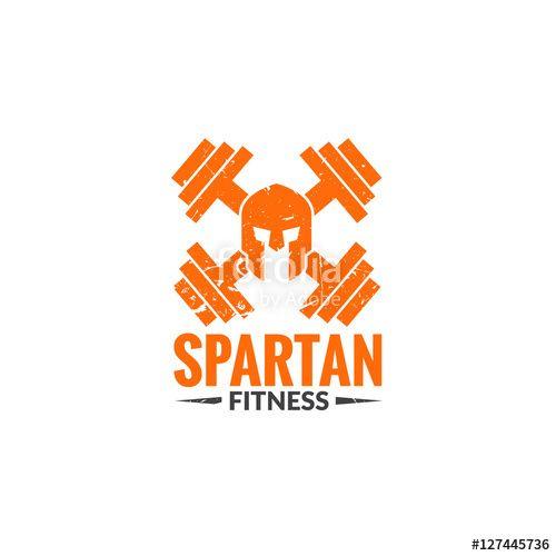 Spartan Barbell Logo - barbell sparta fitness concept logo icon vector template