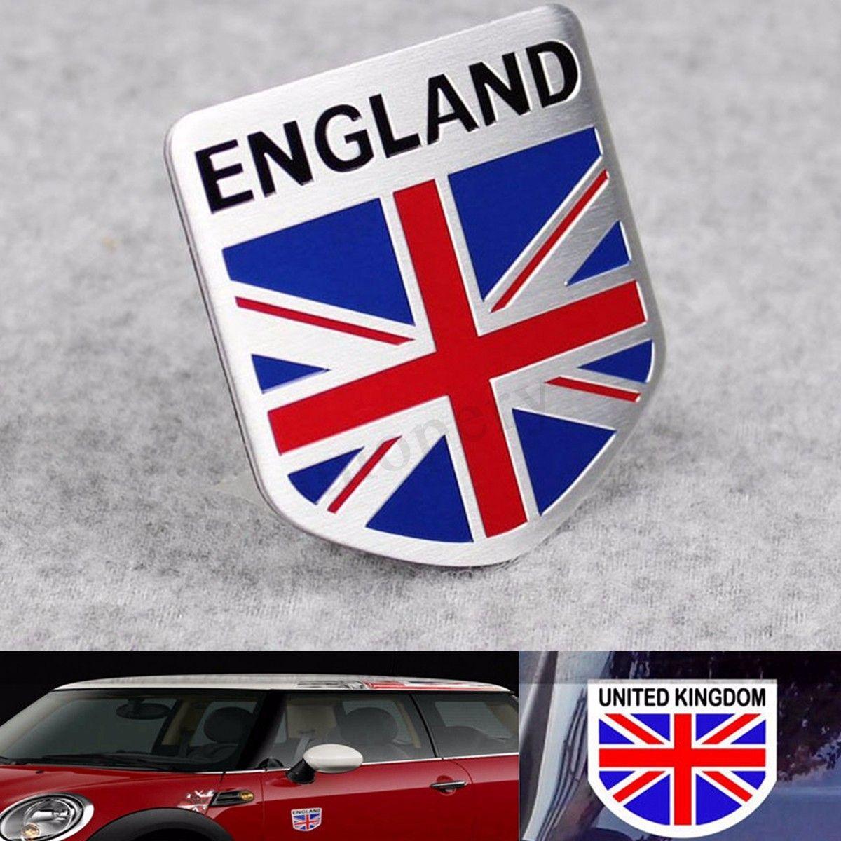 Shield Car Logo - Aluminium UK GB Union Jack England Flag Shield Car Emblem Badge ...