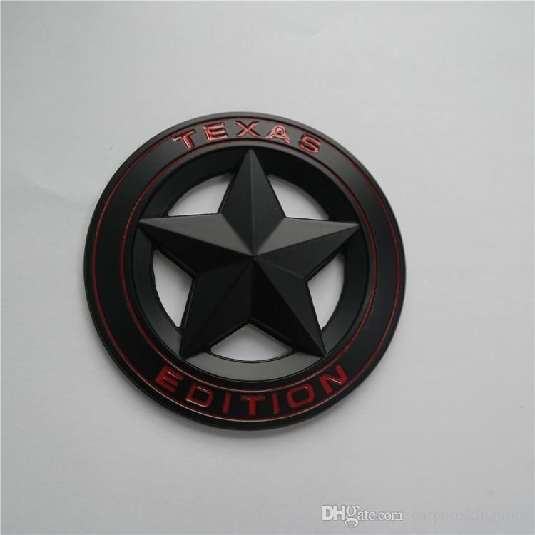 Shield Car Logo - Custom 3D Metal Material TEXAS EDITION Shield Pentagram Car Emblem