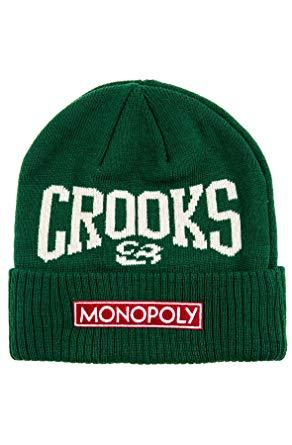 Crooks and Castles Monopoly Logo - Crooks & Castles Womens X Monopoly Knit Beanie Hat - Green -: Amazon ...