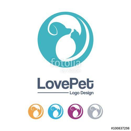Dog Circle Logo - Love Pet Logo - Cat And Dog Design Logo Vector