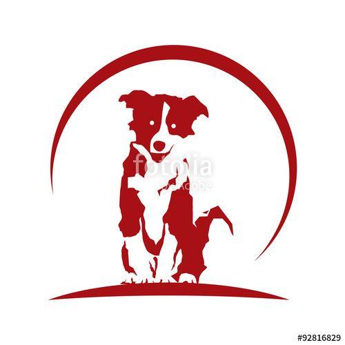 Dog Circle Logo - Strong Dog Superhero Cartoon Illustration Stock image and royalty