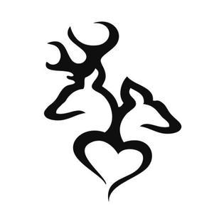Browning Deer Logo - Gallery 5150 Browning Deer Head Heart Logo Decal