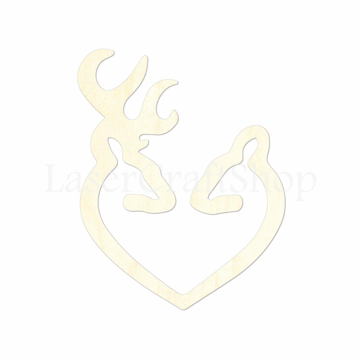 Browning Deer Logo - 2 34 Browning Two Deer Logo Heart Wooden Cutout | Etsy